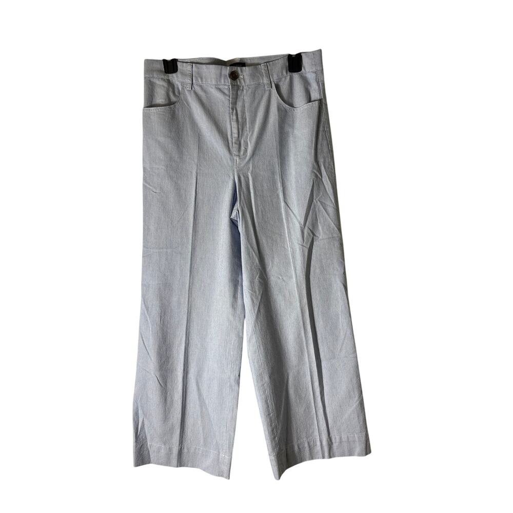 J. Crew Blue and White Mini Pin Stripe Pant Sz 27